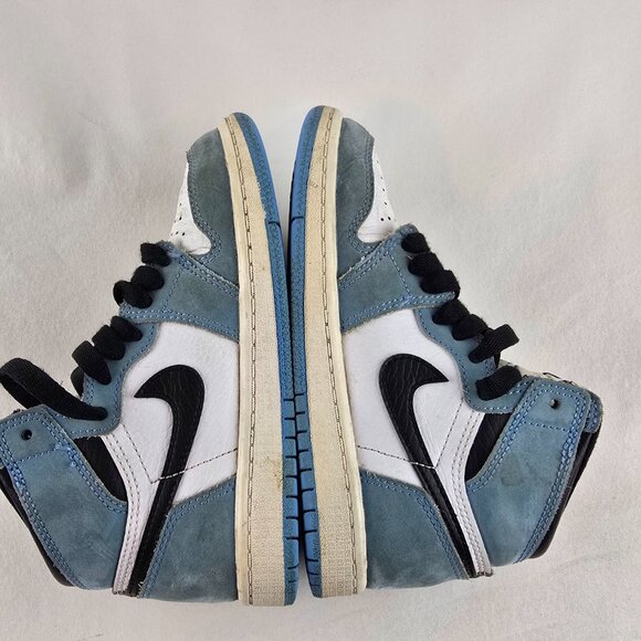 Nike Air Jordan 1 Retro High Shoes Kids 12C White Blue Black Sneaker University - Picture 7 of 12
